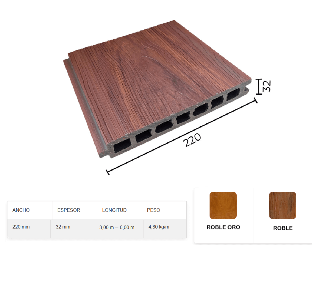 Tablero Suelo decorativo 220 x 32 mm